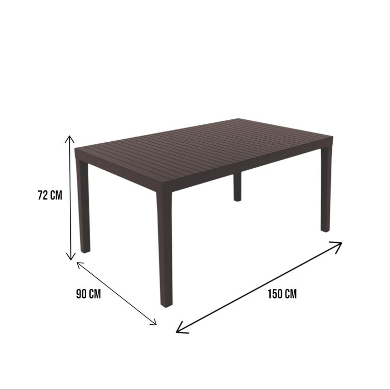 Tavolo da giardino 6 posti 150x90cm antracite - Askia