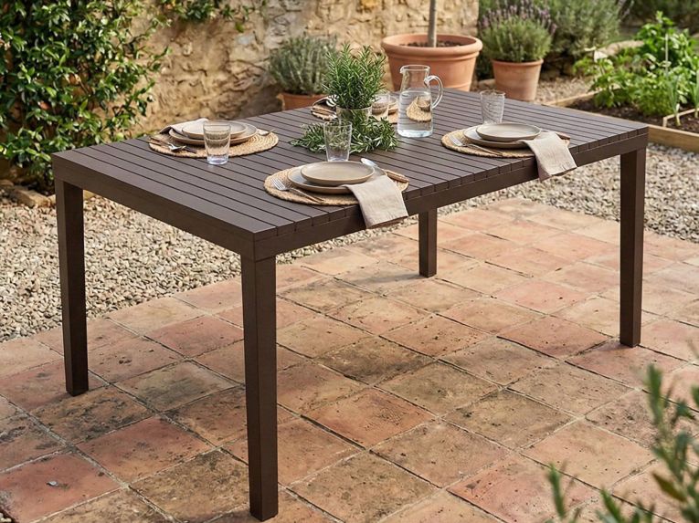 Tavolo da giardino 6 posti 150x90cm antracite - Askia