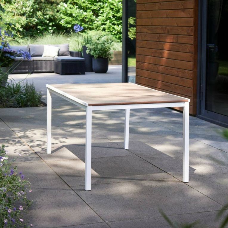 Tavolo da giardino 6 posti 159x95cm rovere e bianco - Sarnia