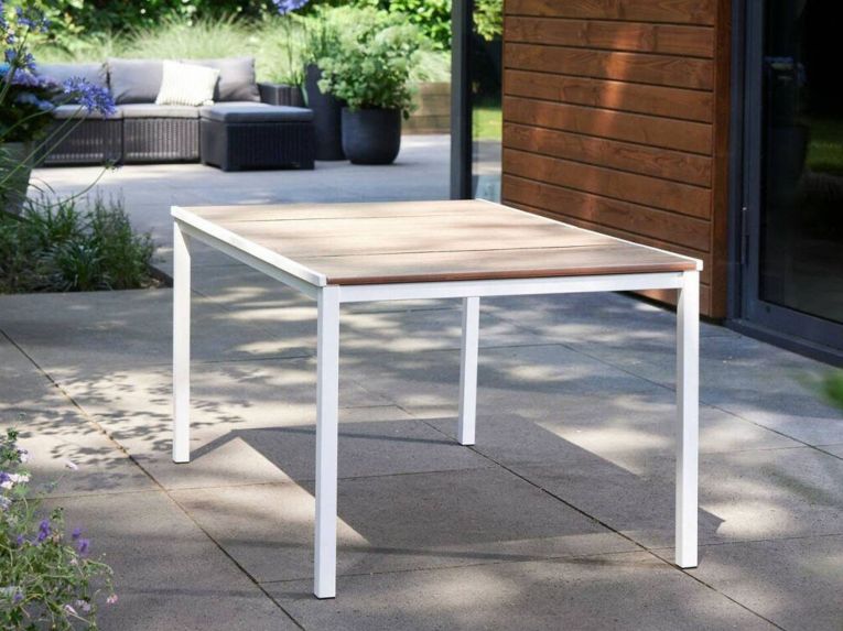 Tavolo da giardino 6 posti 159x95cm rovere e bianco - Sarnia