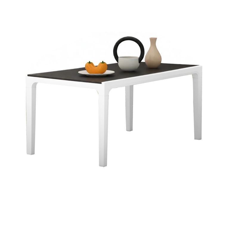 Tavolo da giardino 6 posti 160x90cm bianco e grigio scuro - Nanaimo