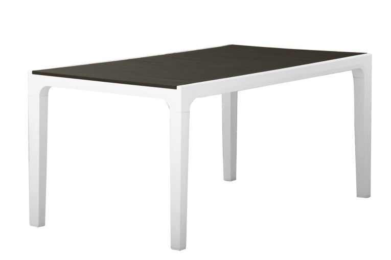 Tavolo da giardino 6 posti 160x90cm bianco e grigio scuro - Nanaimo