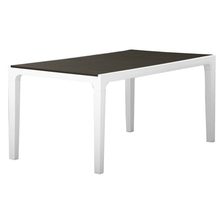 Tavolo da giardino 6 posti 160x90cm bianco e grigio scuro - Nanaimo