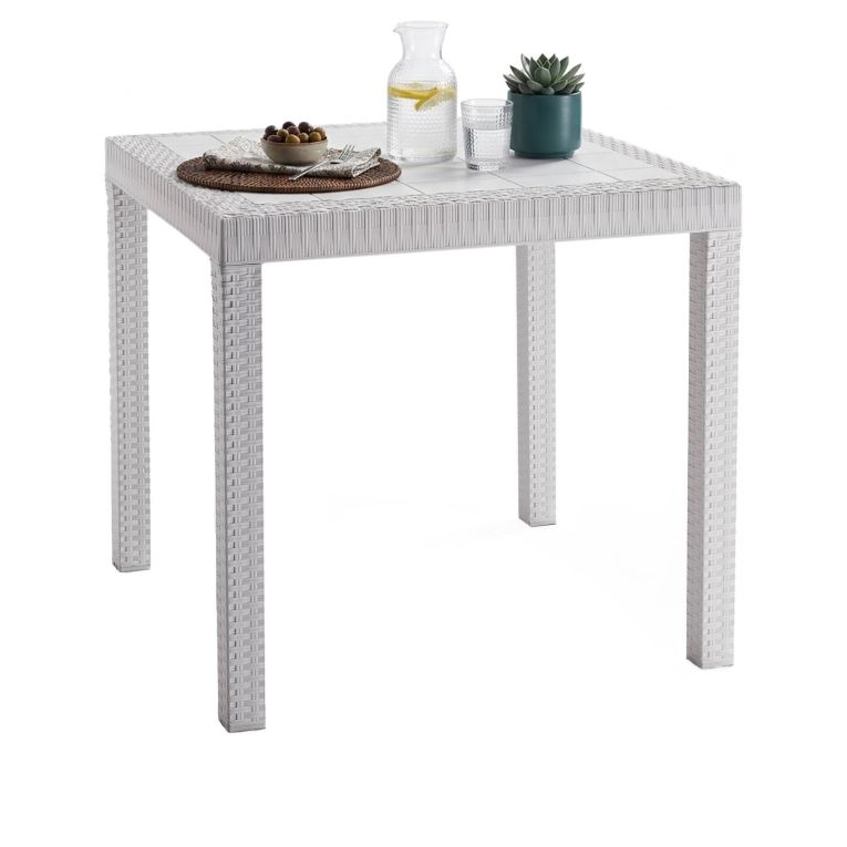 Tavolo da giardino 6 posti 80x80cm bianco - Acqua