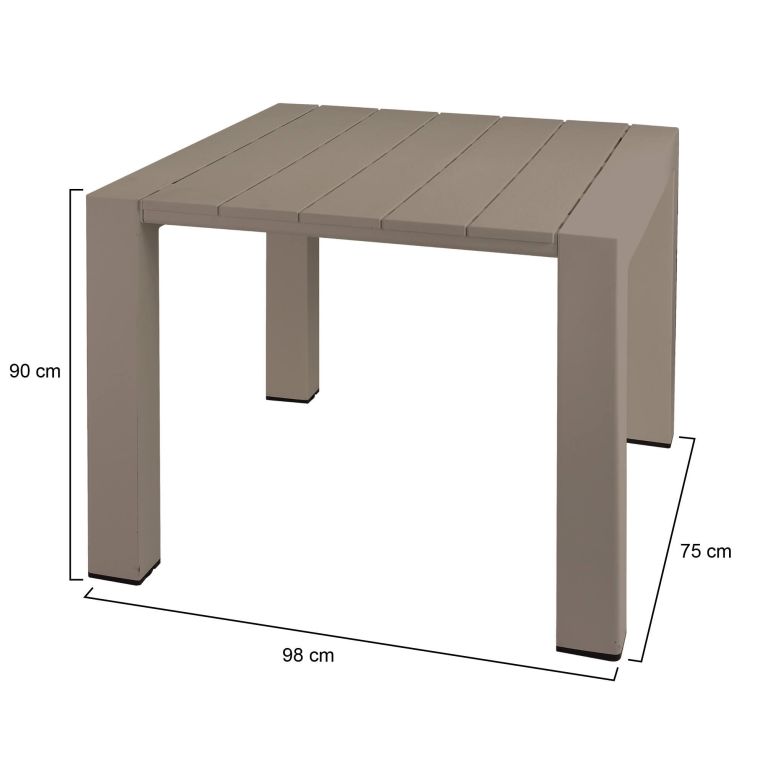 Tavolo da giardino 6 posti 90x98cm tortora - Malang