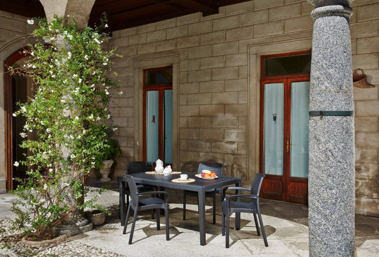 Tavolo da giardino 8 posti 138x78cm antracite - Arca