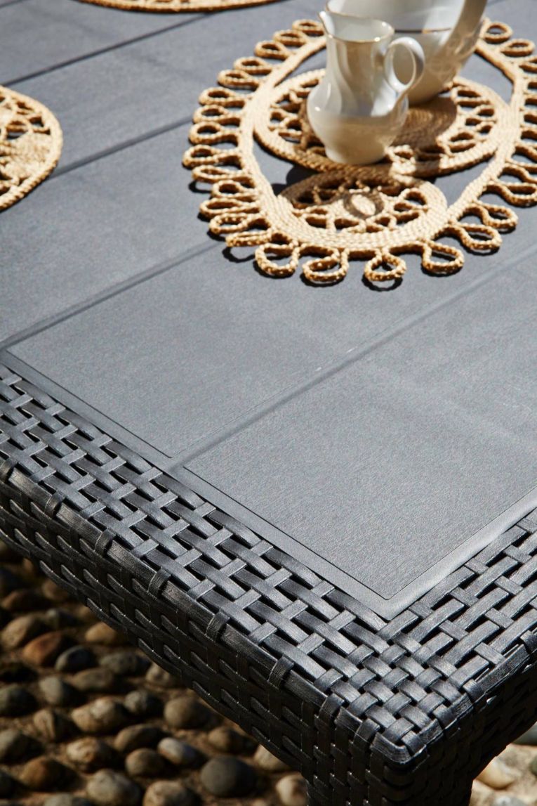 Tavolo da giardino 8 posti 138x78cm antracite - Arca