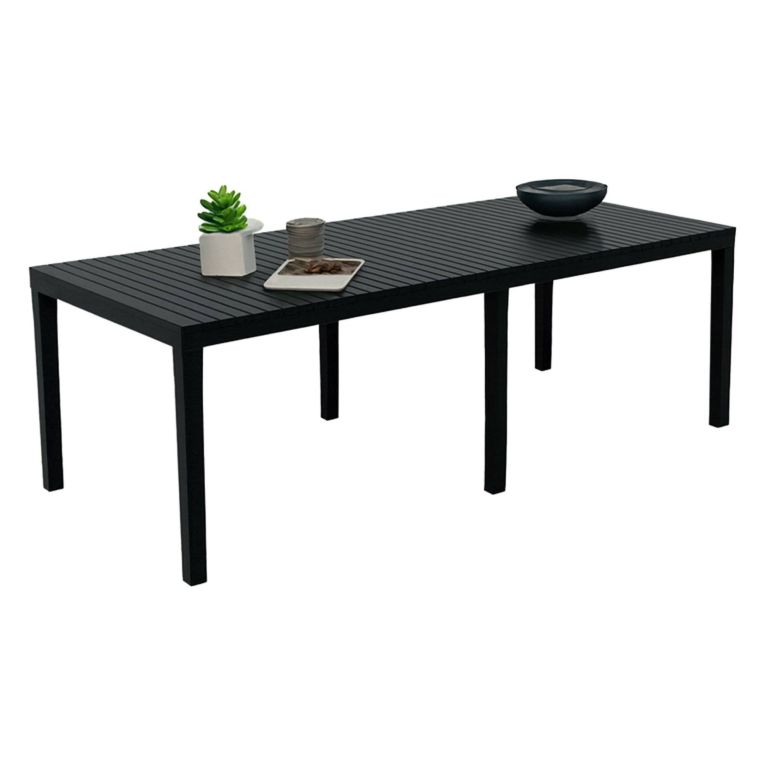 Tavolo da giardino allungabile 8-10 posti 150-220x90cm effetto doghe antracite - Arabesch