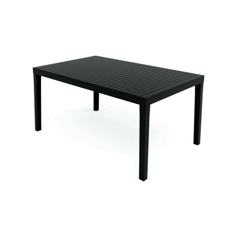 Tavolo da giardino allungabile 8-10 posti 150-220x90cm effetto doghe antracite - Arabesch