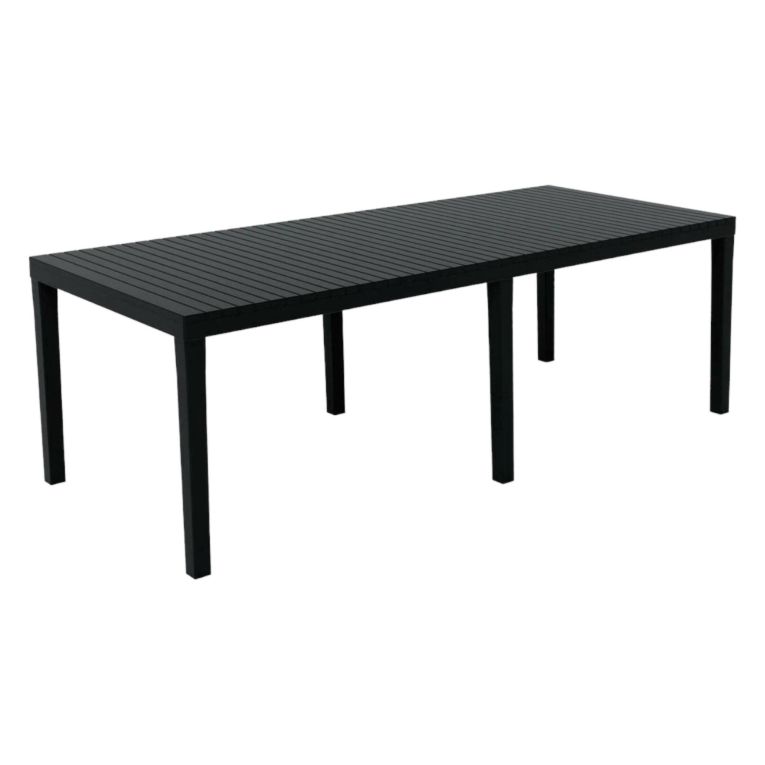 Tavolo da giardino allungabile 8-10 posti 150-220x90cm effetto doghe antracite - Arabesch