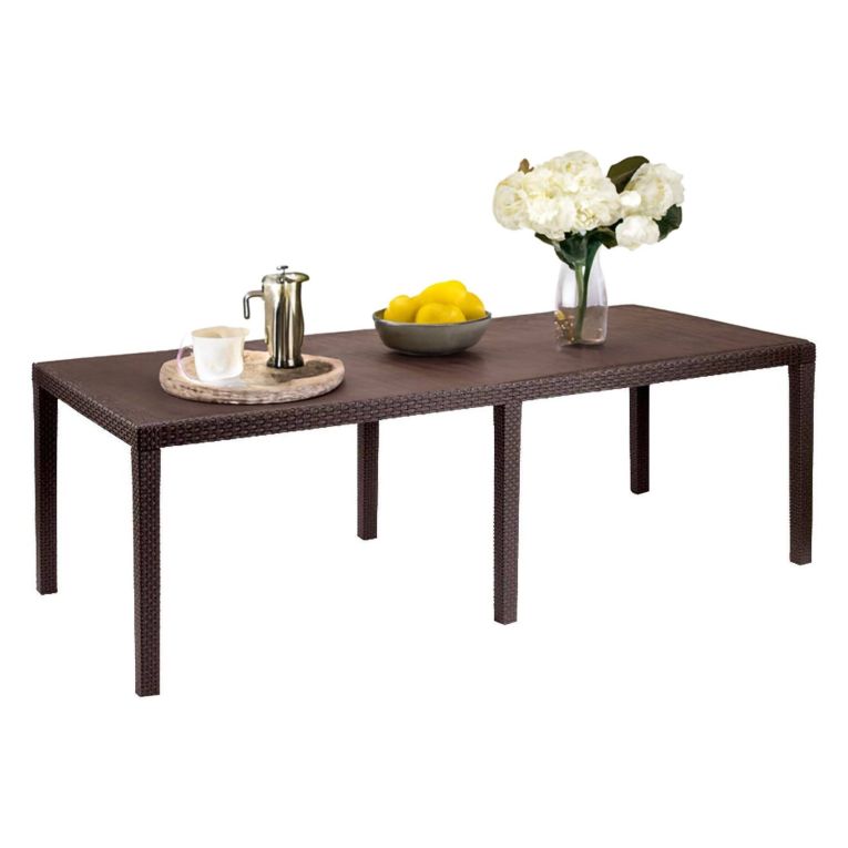 Tavolo da giardino allungabile 8-10 posti 150-220x90cm marrone - Abbaviva