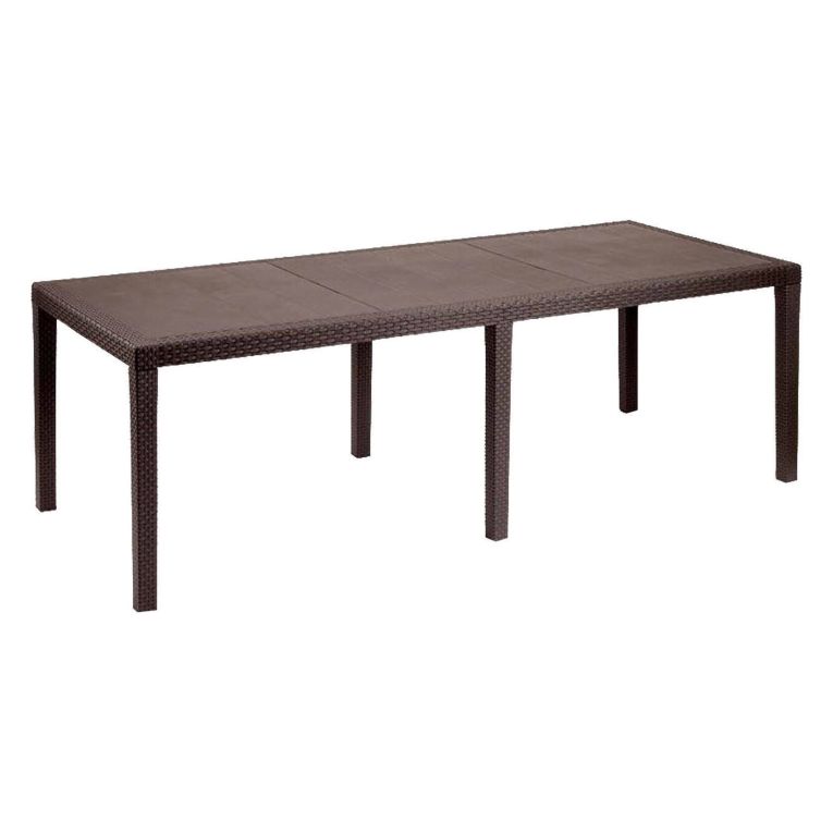 Tavolo da giardino allungabile 8-10 posti 150-220x90cm marrone - Abbaviva