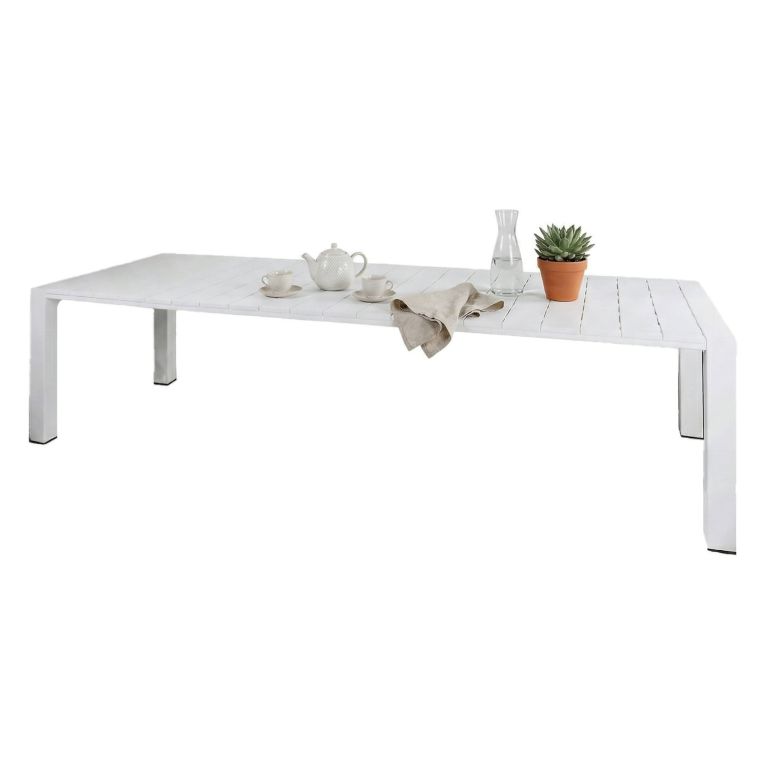 Tavolo da giardino allungabile 8-10 posti 160-230x98cm bianco - Lahat