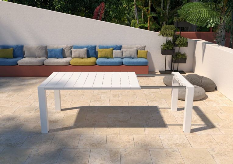 Tavolo da giardino allungabile 8-10 posti 160-230x98cm bianco - Lahat