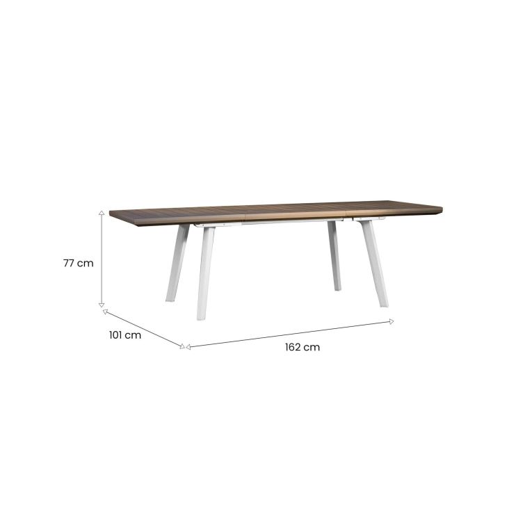 Tavolo da giardino allungabile 8-10 posti 162-241x100cm bianco e tortora - Quispamsis