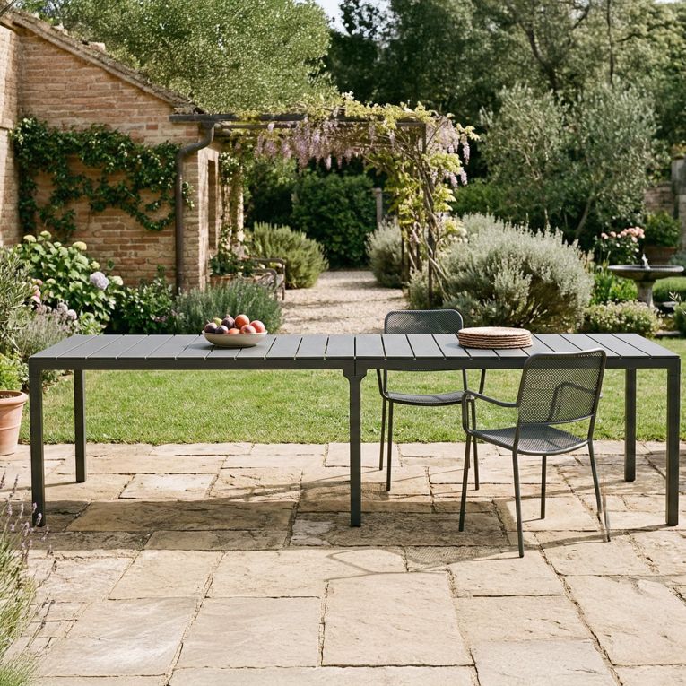 Tavolo da giardino allungabile 8-12 posti 146-292x86cm antracite - Campana
