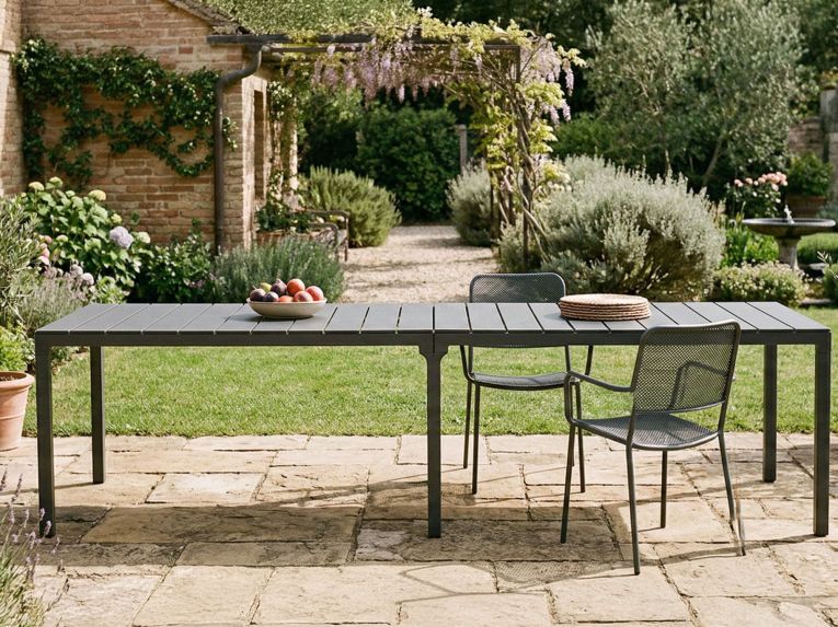 Tavolo da giardino allungabile 8-12 posti 146-292x86cm antracite - Campana