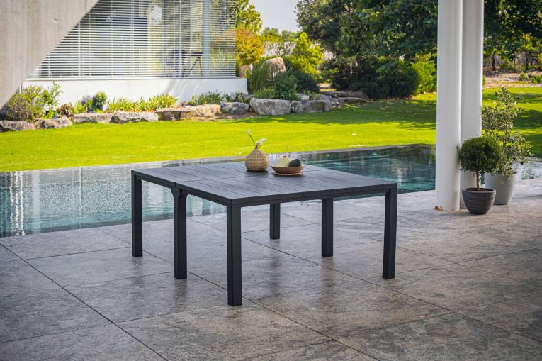 Tavolo da giardino allungabile 8-12 posti 147-294x90cm antracite - Brossard