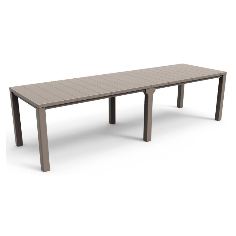 Tavolo da giardino allungabile 8-12 posti 147-294x90cm tortora - Brossard