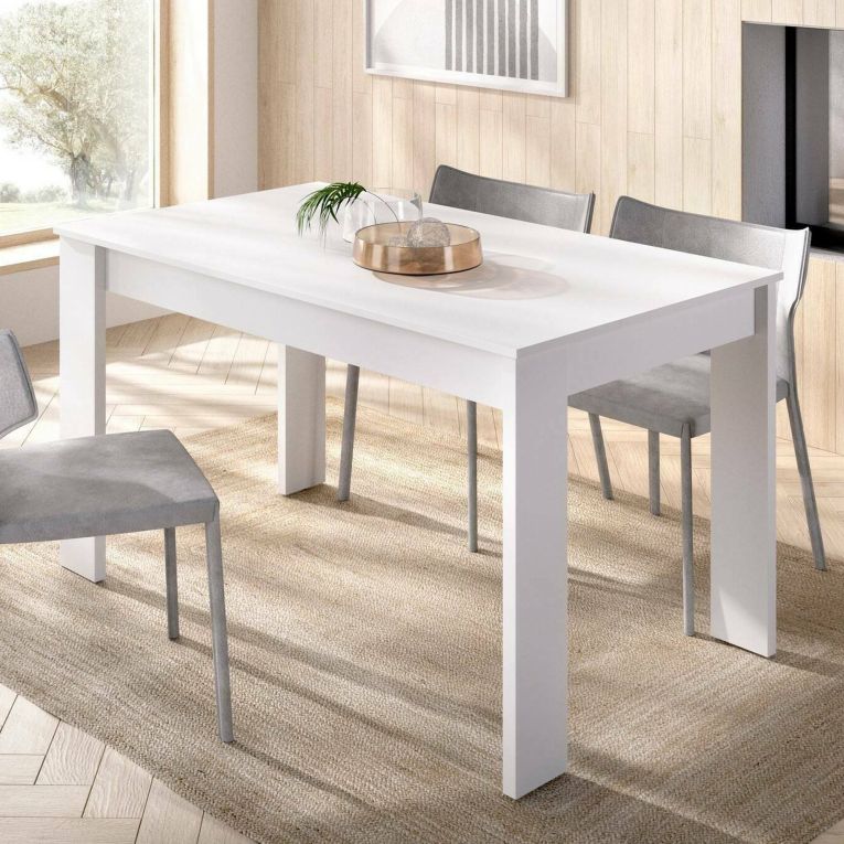 Tavolo da pranzo rettangolare 6 posti bianco 138x81cm - Alois