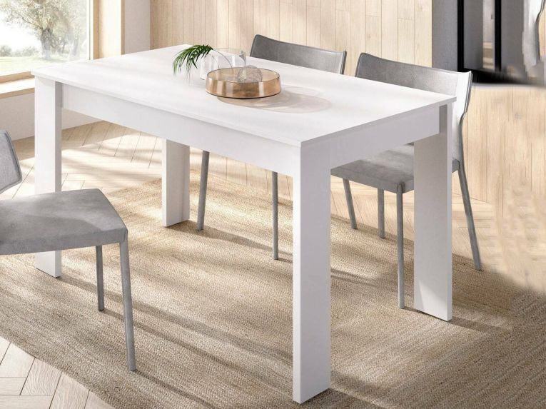 Tavolo da pranzo rettangolare 6 posti bianco 138x81cm - Alois