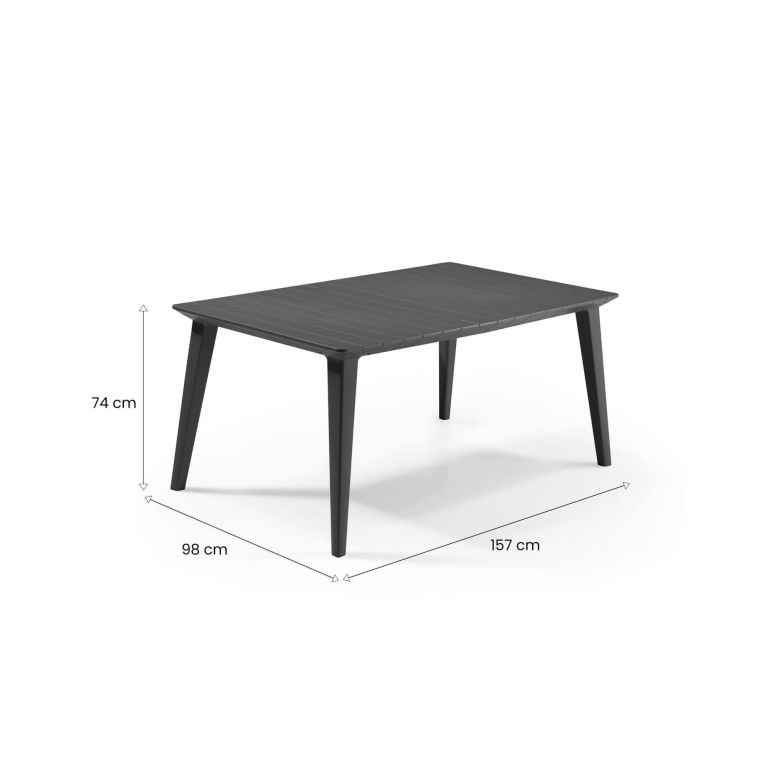 Tavolo da terrazza 6 posti 157x98cm antracite - Brockville