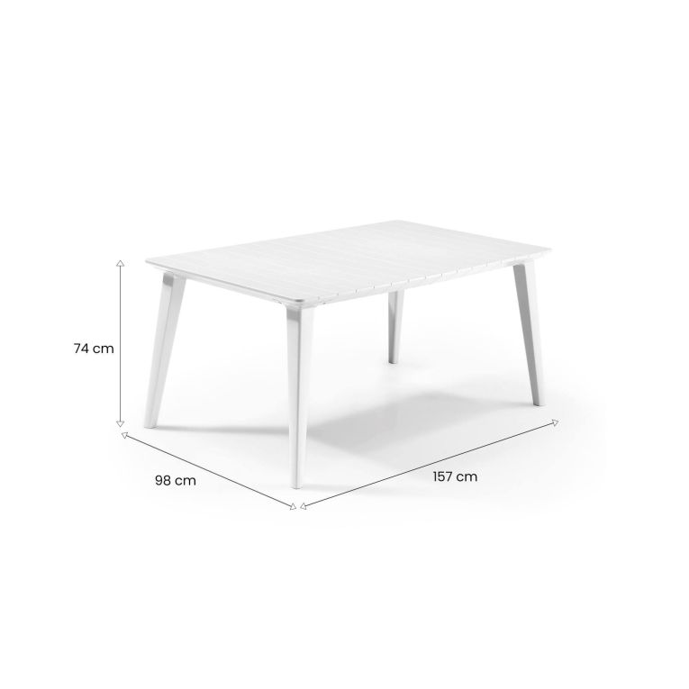 Tavolo da terrazza 6 posti 157x98cm bianco - Brockville
