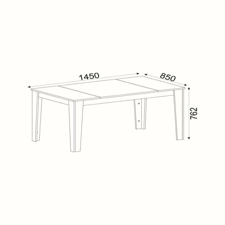 Tavolo elegante rettangolare 8 posti nero e oro 145x85cm - Asciano