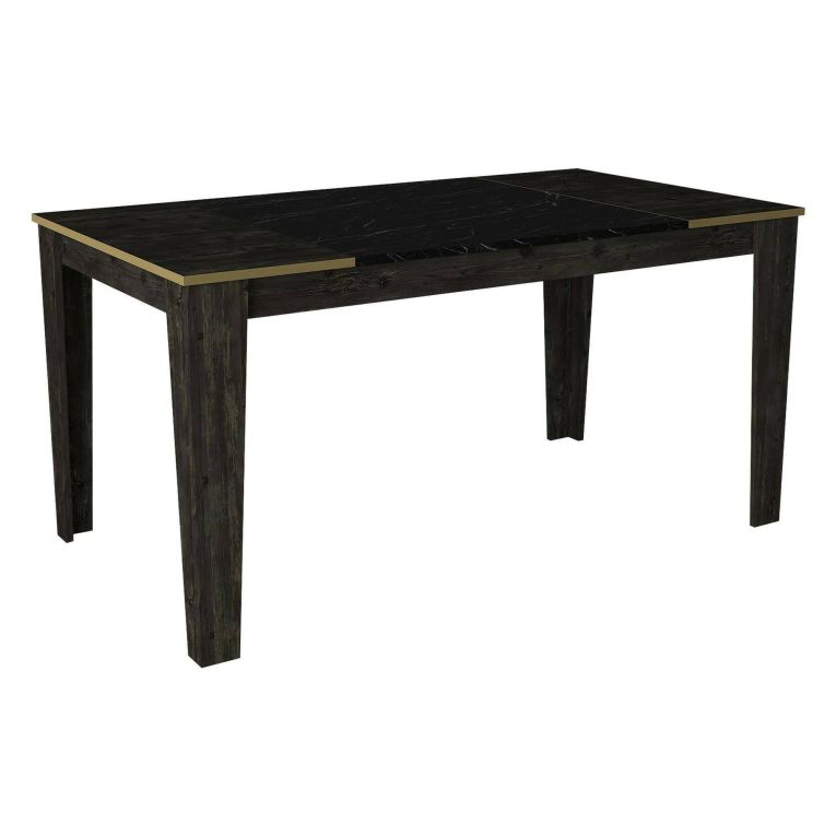 Tavolo elegante rettangolare 8 posti nero e oro 145x85cm - Asciano