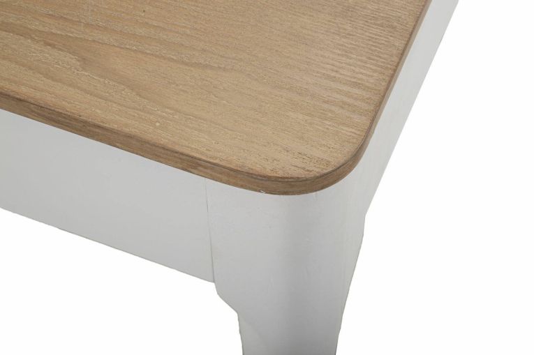 Tavolo fisso Besozzo, Ripiano da cucina, Consolle per sala da pranzo, Ripiano rettangolare fisso, 180x60 h80 cm, Bianco e Marrone