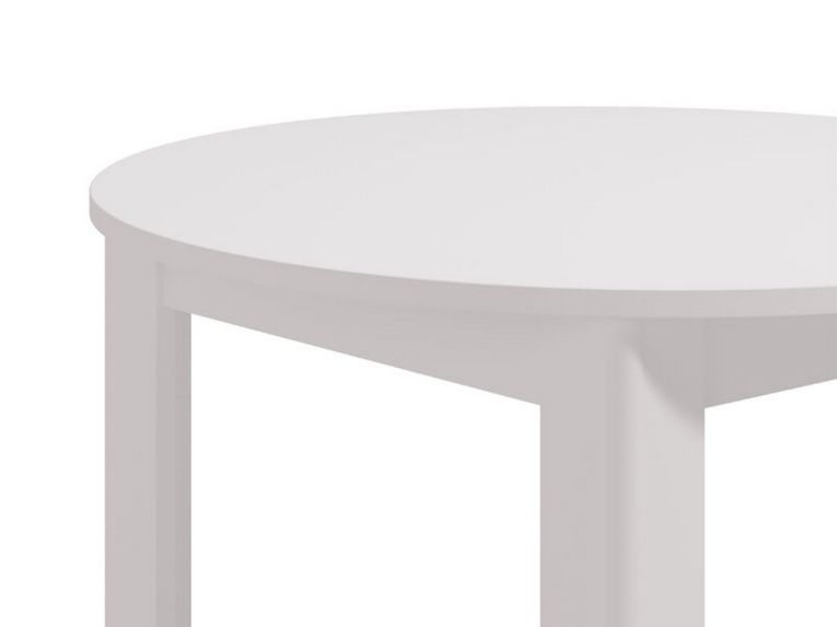 Tavolo Fisso Bianco 4 Posti Forma Rotondo 106.5x106.5x76.5h cm, Materiale Piano in Legno Nobilitato - Gorlago