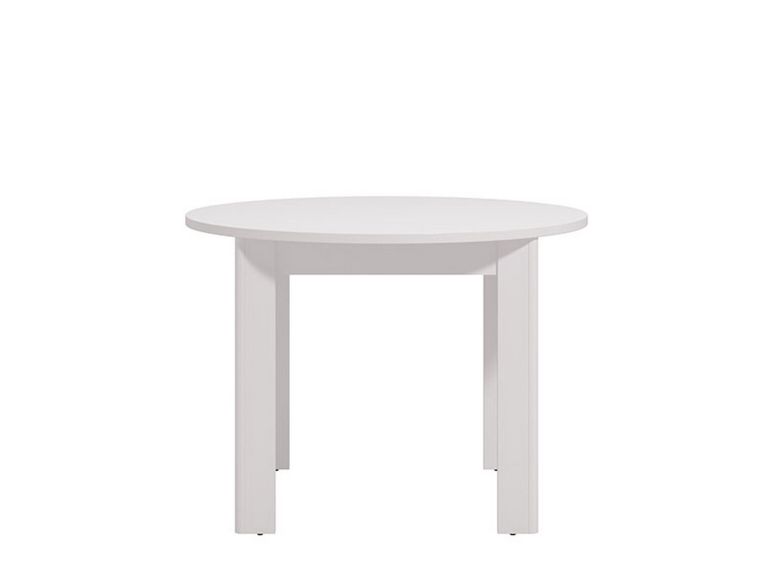 Tavolo Fisso Bianco 4 Posti Forma Rotondo 106.5x106.5x76.5h cm, Materiale Piano in Legno Nobilitato - Gorlago