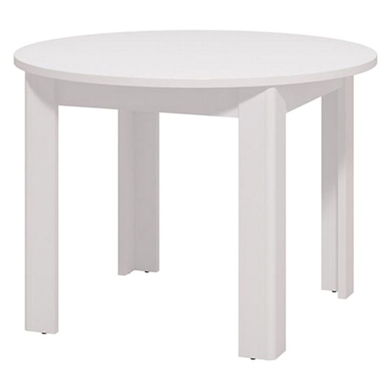 Tavolo Fisso Bianco 4 Posti Forma Rotondo 106.5x106.5x76.5h cm, Materiale Piano in Legno Nobilitato - Gorlago