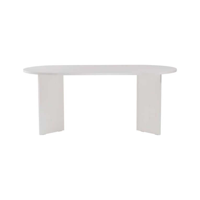 Tavolo Fisso Bianco 6 Posti Forma Ovale 180x89.5x75h cm, Peso Supportato 70 kg - Monterano