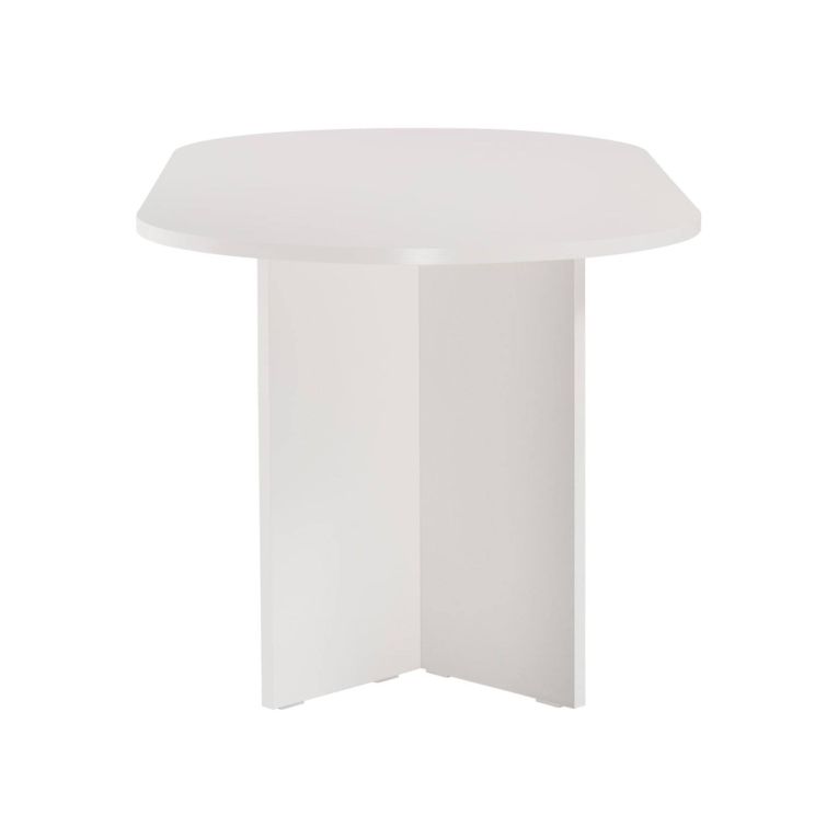 Tavolo Fisso Bianco 6 Posti Forma Ovale 180x89.5x75h cm, Peso Supportato 70 kg - Monterano