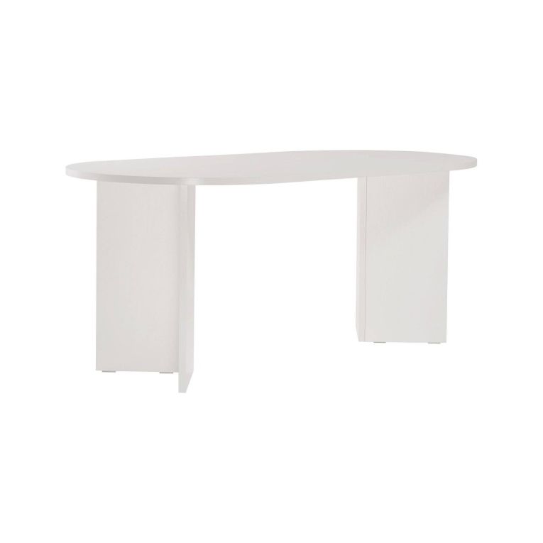 Tavolo Fisso Bianco 6 Posti Forma Ovale 180x89.5x75h cm, Peso Supportato 70 kg - Monterano