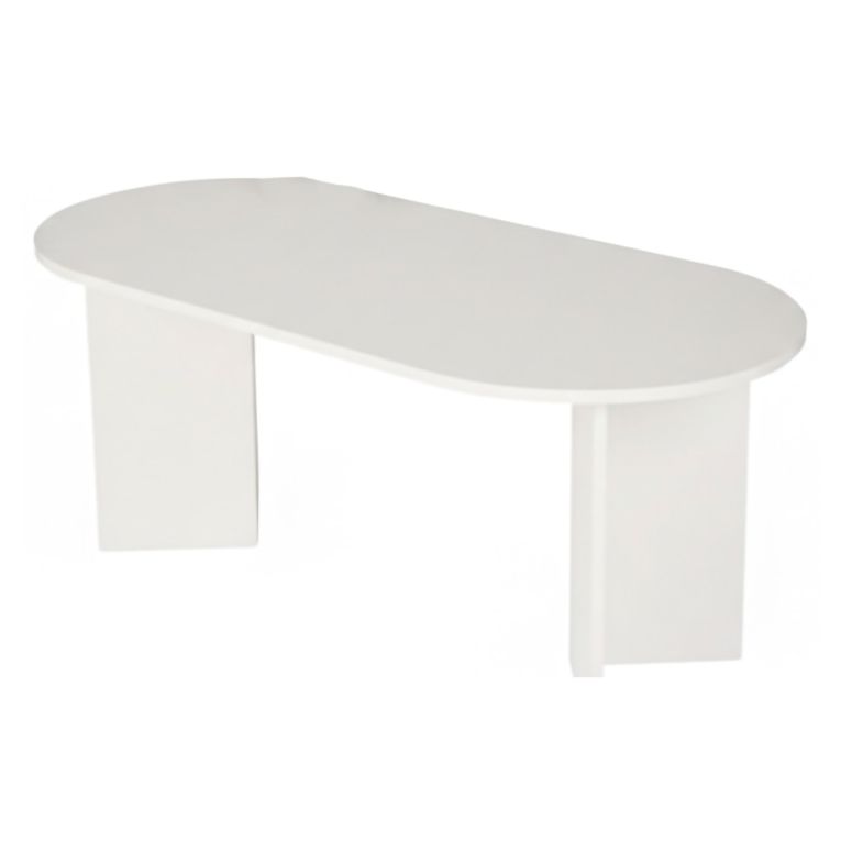 Tavolo Fisso Bianco 6 Posti Forma Ovale 180x89.5x75h cm, Peso Supportato 70 kg - Monterano