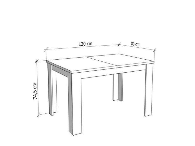 Tavolo Fisso Bianco 6 Posti Forma Rettangolare 120x80x74.5h cm, Materiale Piano in Legno Nobilitato - Uscio