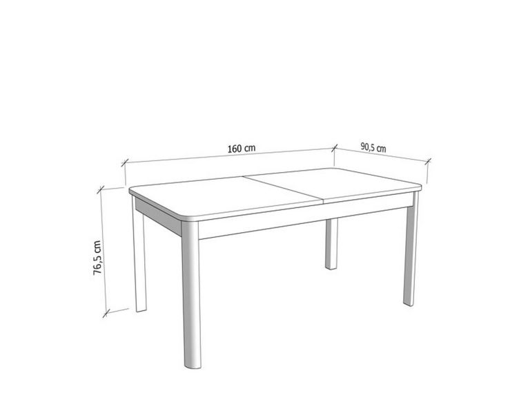 Tavolo Fisso Bianco 6 Posti Forma Rettangolare 160x90.5x76.5h cm, Materiale Piano in Legno Nobilitato - Tonara