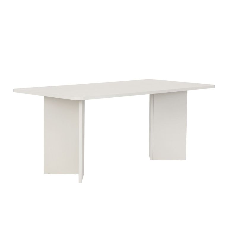 Tavolo Fisso Bianco 6 Posti Forma Rettangolare 180x90x75h cm, Materiale Piano in Legno Nobilitato - Noleme