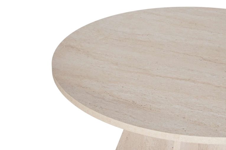 Tavolo Fisso Bianco Marmo 4 Posti Forma Rotondo 120x120x75h cm, Peso Supportato 60 kg - Racale