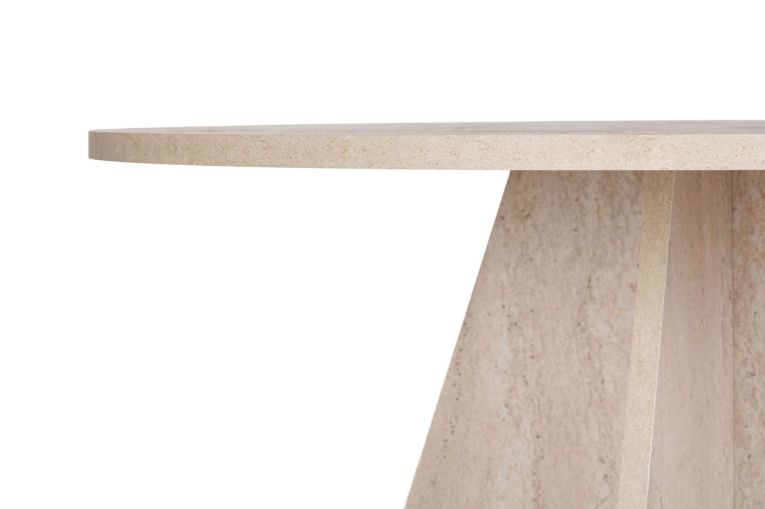 Tavolo Fisso Bianco Marmo 4 Posti Forma Rotondo 120x120x75h cm, Peso Supportato 60 kg - Racale