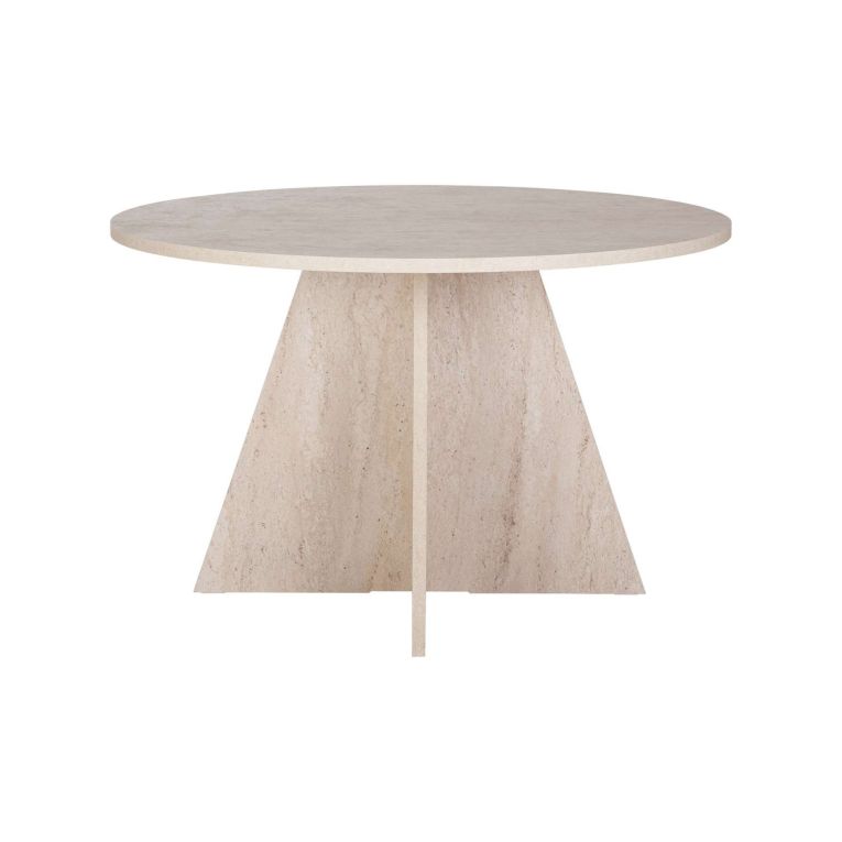 Tavolo Fisso Bianco Marmo 4 Posti Forma Rotondo 120x120x75h cm, Peso Supportato 60 kg - Racale