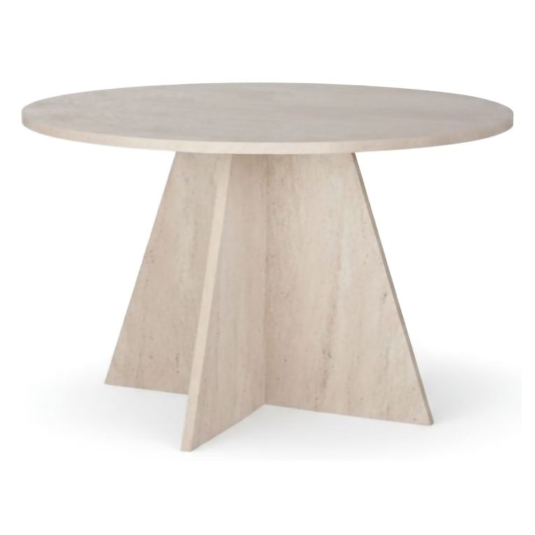 Tavolo Fisso Bianco Marmo 4 Posti Forma Rotondo 120x120x75h cm, Peso Supportato 60 kg - Racale