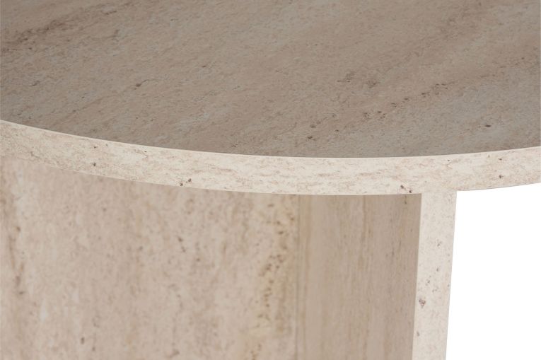 Tavolo Fisso Bianco Marmo 6 Posti Forma Ovale 180x89.5x75h cm, Peso Supportato 70 kg - Monterano