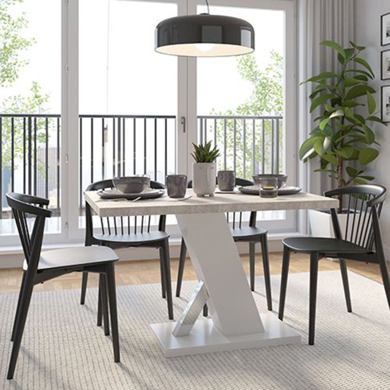 Tavolo Fisso Bianco Marmo Bianco 6 Posti Dettaglio Effetto Vetro 138x90x76h cm, Forma Rettangolare - Litopa