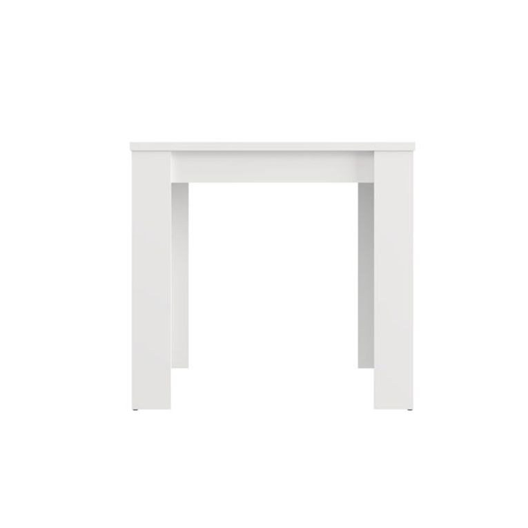 Tavolo Fisso Bianco Opaco 4 Posti Ripiano Effetto Dogato 80x80x76h cm, Forma Quadrato - Trosa