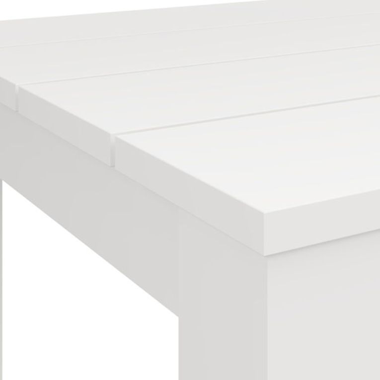 Tavolo Fisso Bianco Opaco 6 Posti Ripiano Effetto Dogato 135x80x76h cm, Forma Rettangolare - Sort