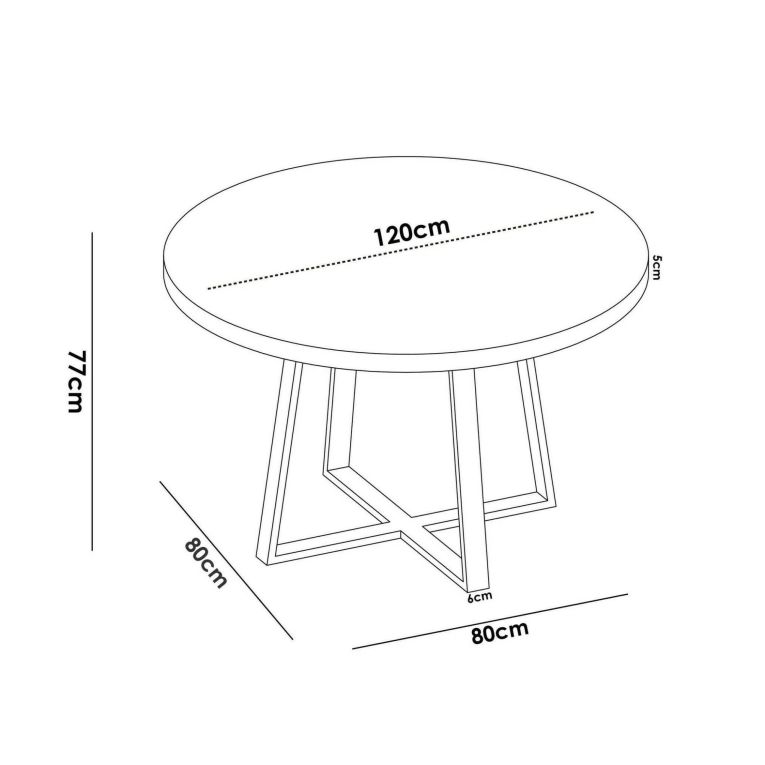 Tavolo fisso Carone, Tavolo da pranzo multiuso, Tavolo rotondo da cucina o sala da pranzo, 120x120h75 cm, Rovere Nodi