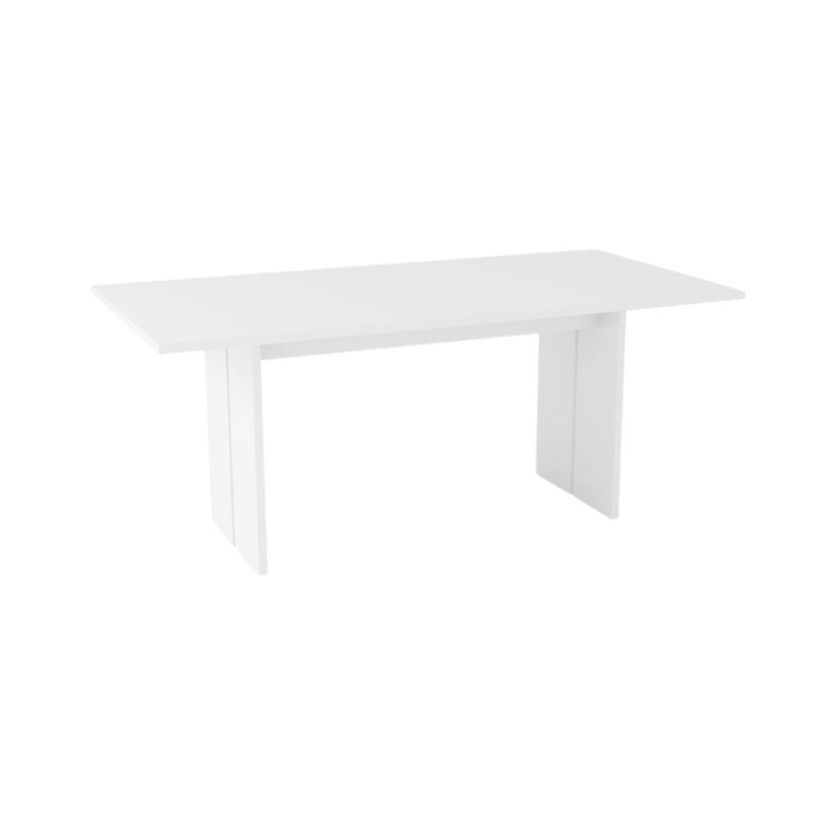 Tavolo fisso Gabriele, Tavolo rettangolare di design, Tavolo da cucina, 100% Made in Italy, cm 160x90h75, Bianco lucido